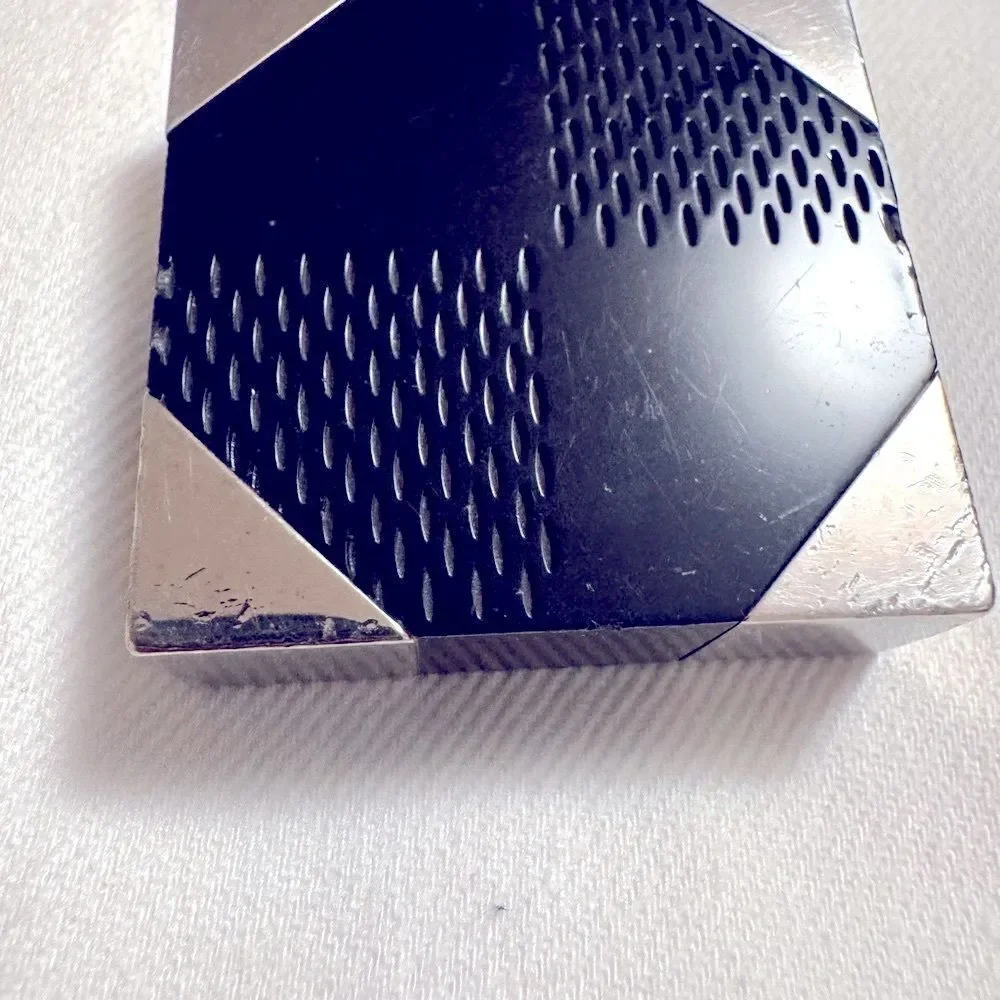 Auth Louis Vuitton Black Resin Silver Bag Charm Keyring Damier Print LV Brand